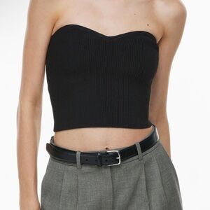 Aritzia Sculpt Knit Strapless Sweetheart Knit TOP Black Size XXS
